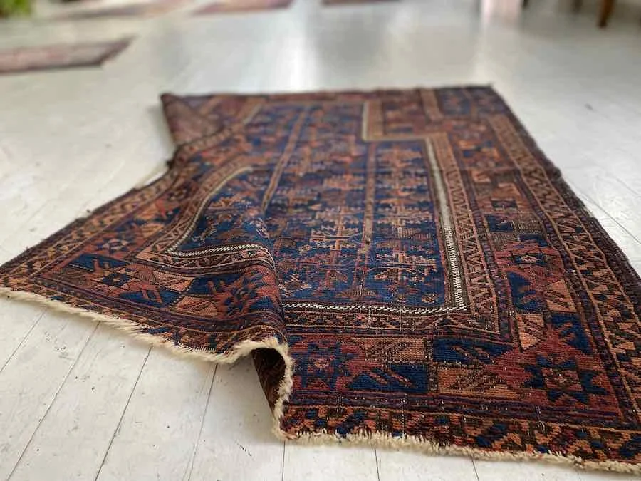 Square Baluch Prayer rug, 3x4 — Weft & Wool